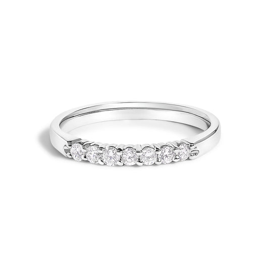 14K Gold 1/4 Cttw Diamond 7 Stone Band Ring