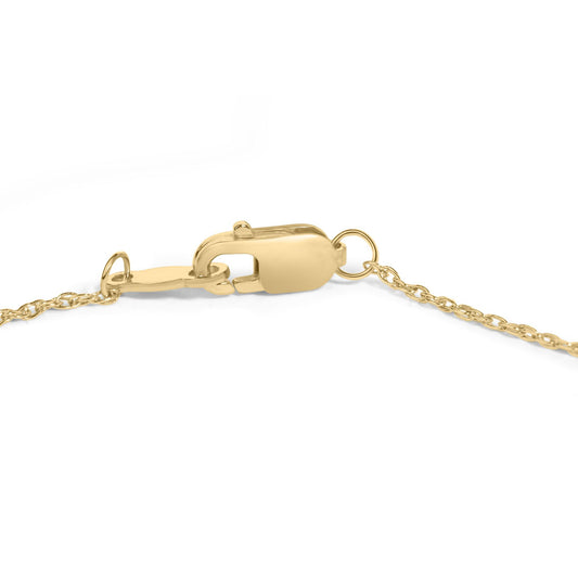Close-up of gold-plated silver 2 Cttw lab-grown diamond station bracelet showcasing the clasp and chain on a white background