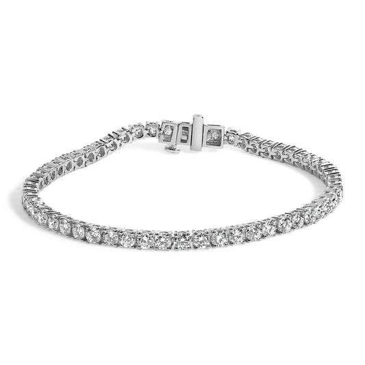 IGI Certified 14K White Gold 11.0 Cttw Lab Grown Diamond Tennis Bracelet