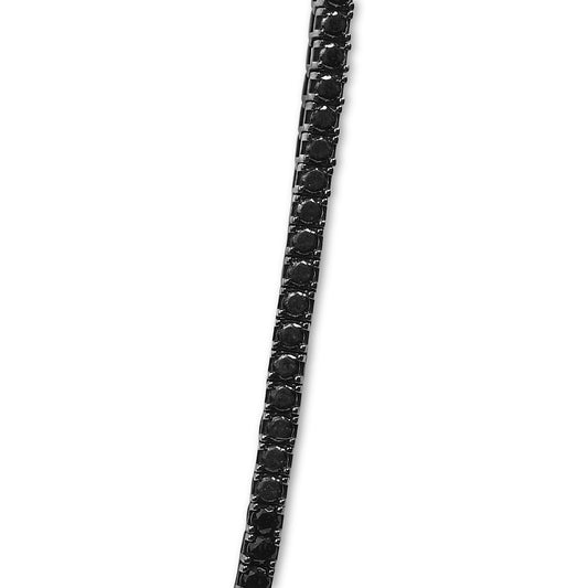 Men's Sterling Silver Black Onyx Tennis Necklace