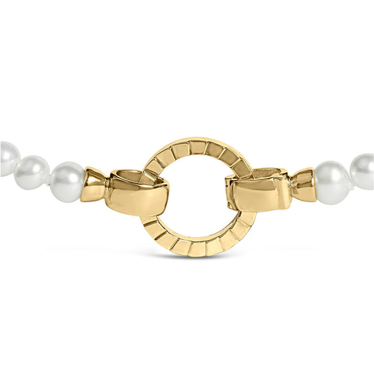 18K Yellow Gold Vermeil Pearl Strand Infinity Necklace