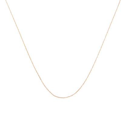 Rose metal chain necklace shown against a white background from a front angle.