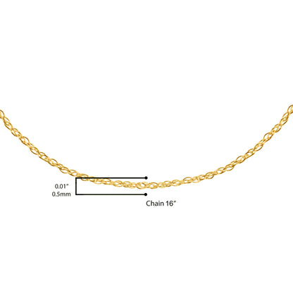 Yellow chain shown on a scale with a close-up front angle view.