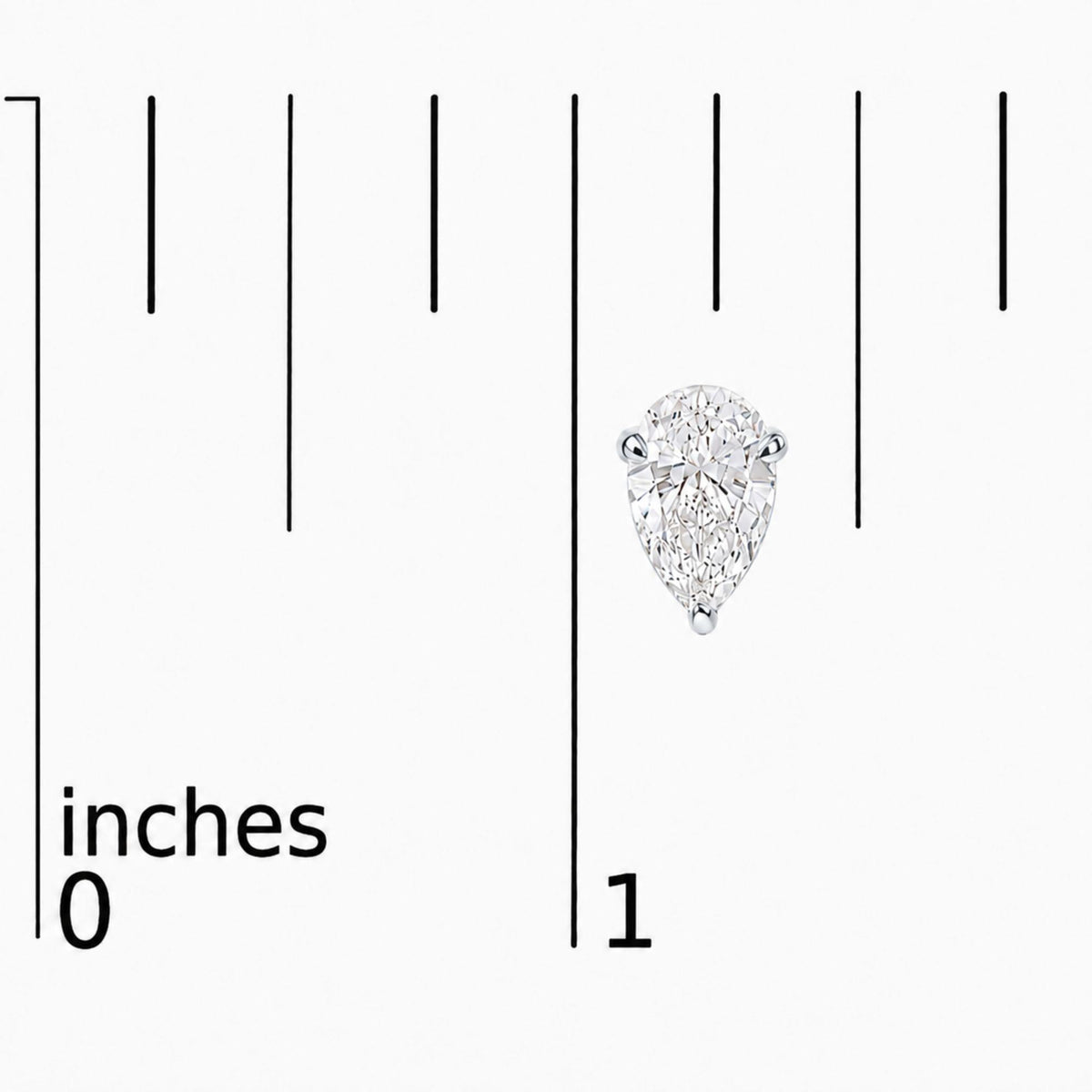 14K Gold Lab Grown Pear Shaped Solitaire Diamond Stud Earrings