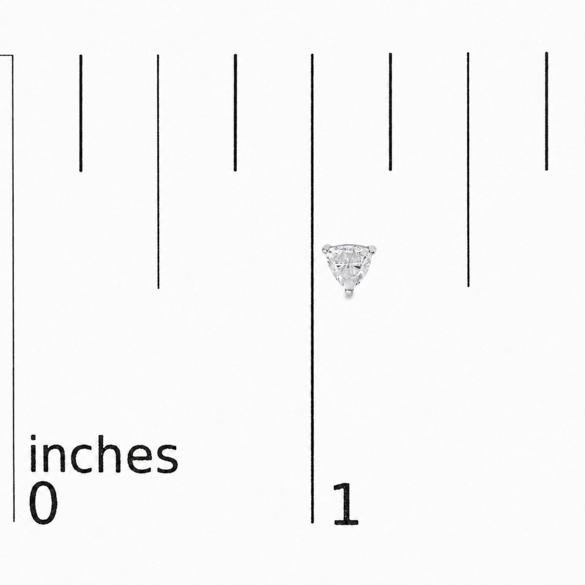 14K Gold Lab Grown Trillion Cut Solitaire Diamond Stud Earrings