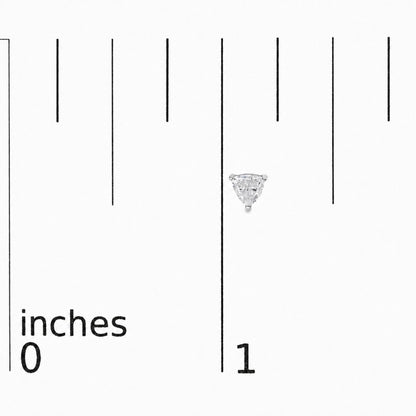 14K Gold Lab Grown Trillion Cut Solitaire Diamond Stud Earrings