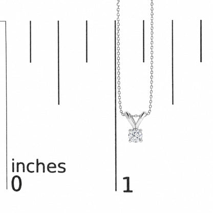 14K Gold Lab Grown Diamond Round Solitaire Pendant Necklace