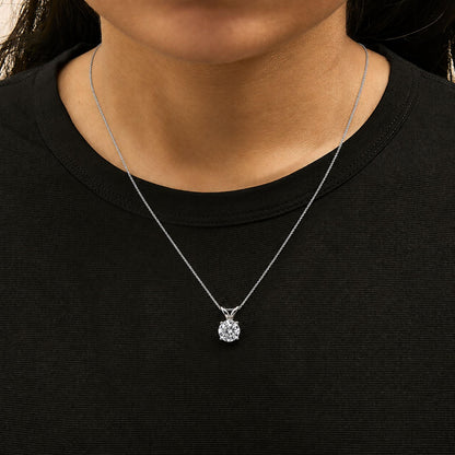 14K Gold Lab Grown Diamond Round Solitaire Pendant Necklace