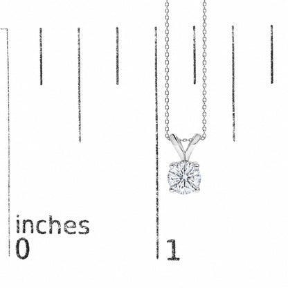 14K Gold Lab Grown Diamond Round Solitaire Pendant Necklace