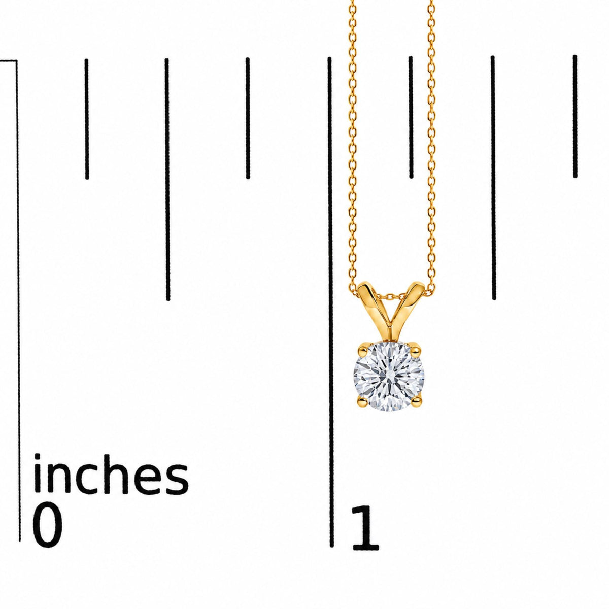 14K Gold Lab Grown Diamond Round Solitaire Pendant Necklace