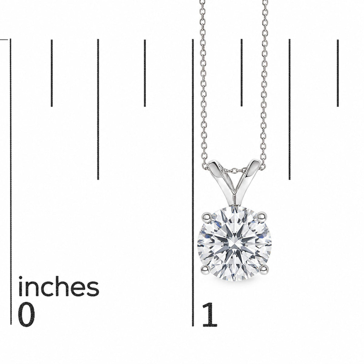 14K Gold Lab Grown Diamond Round Solitaire Pendant Necklace