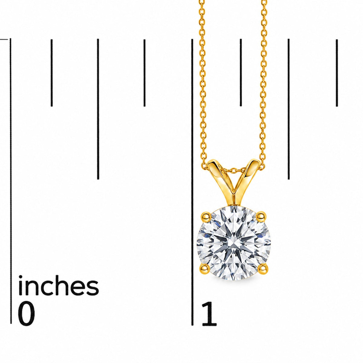 14K Gold Lab Grown Diamond Round Solitaire Pendant Necklace