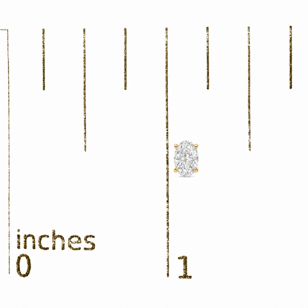 14K Gold Lab Grown Oval Solitaire Diamond Stud Earrings