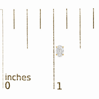 14K Gold Lab Grown Oval Solitaire Diamond Stud Earrings