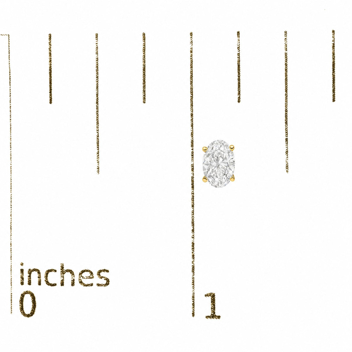 14K Gold Lab Grown Oval Solitaire Diamond Stud Earrings