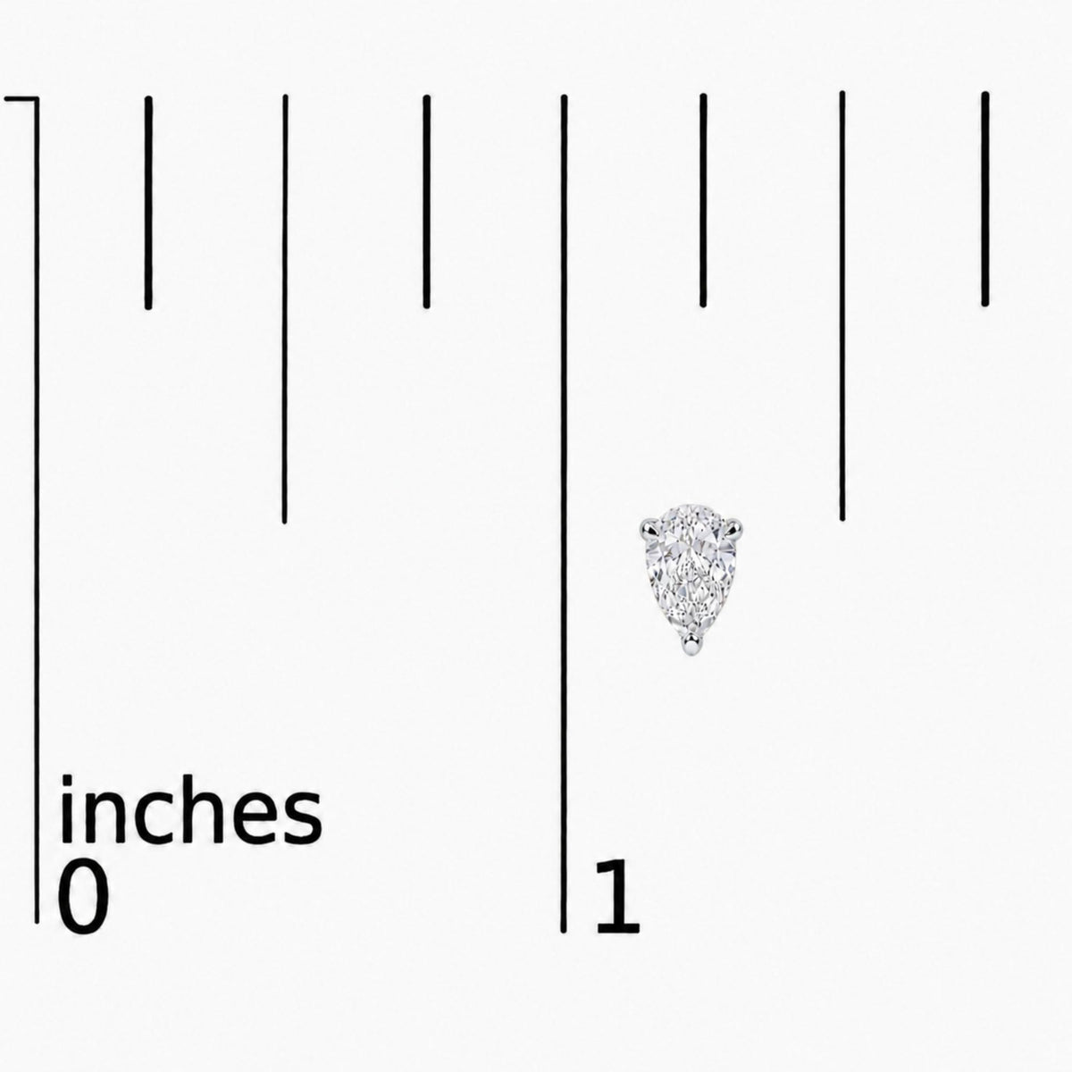 14K Gold Lab Grown Pear Shaped Solitaire Diamond Stud Earrings