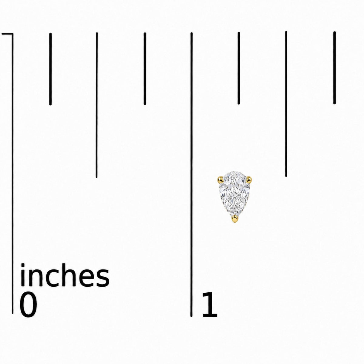 14K Gold Lab Grown Pear Shaped Solitaire Diamond Stud Earrings