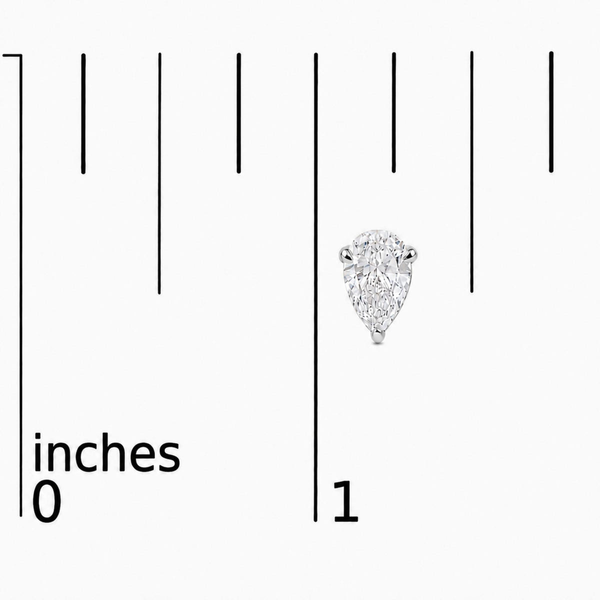 14K Gold Lab Grown Pear Shaped Solitaire Diamond Stud Earrings