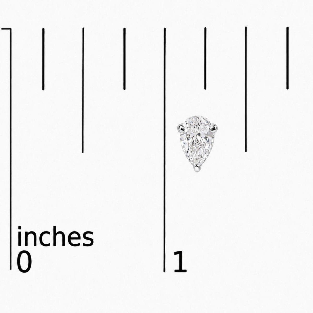 14K Gold Lab Grown Pear Shaped Solitaire Diamond Stud Earrings