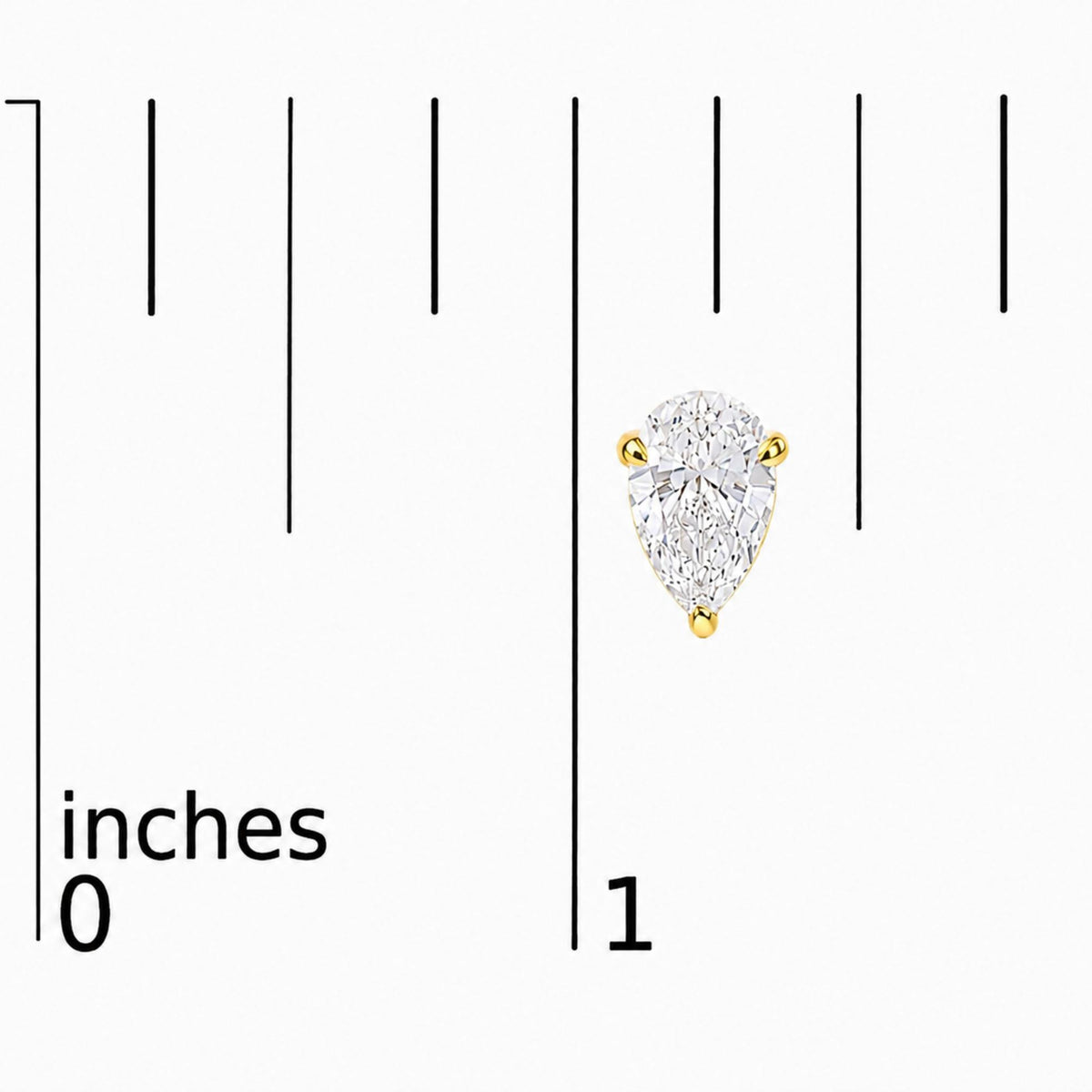 14K Gold Lab Grown Pear Shaped Solitaire Diamond Stud Earrings