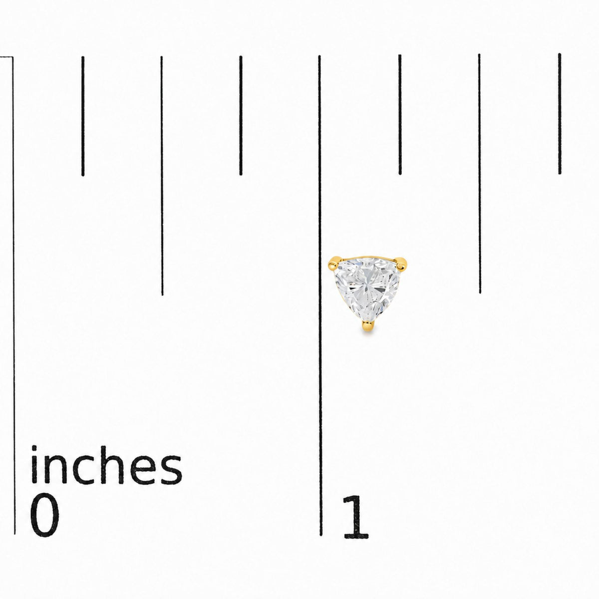 14K Gold Lab Grown Trillion Cut Solitaire Diamond Stud Earrings