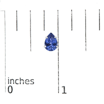 Platinum Lab 5X7 Created Blue Sapphire Pear Solitaire Stud Earrings