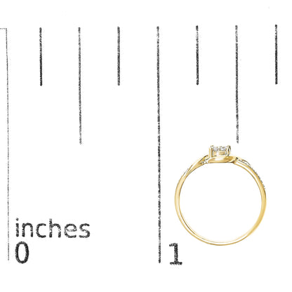 10K Yellow Gold Diamond Cluster Twisted Promise Ring