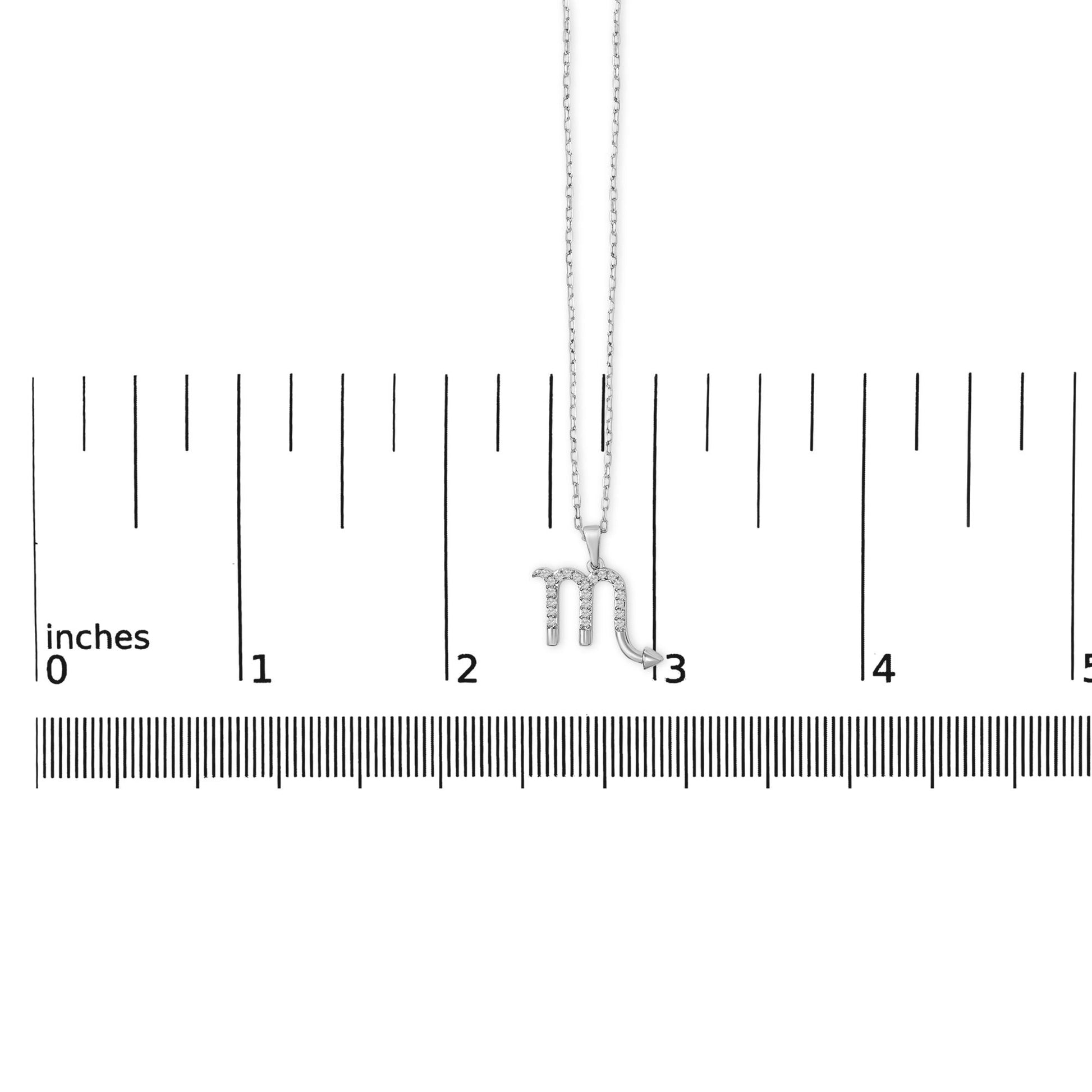 Sterling Silver 1/7 Cttw Diamond Scorpio Zodiac Pendant Necklace