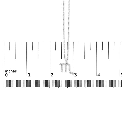 Sterling Silver 1/7 Cttw Diamond Scorpio Zodiac Pendant Necklace