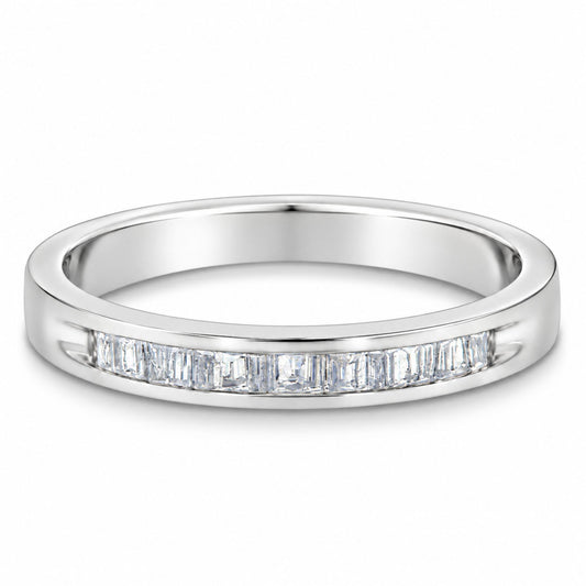 Anillo apilable de plata de ley 925 con diamantes de 1/5 quilates (color HI, claridad I1-I2)