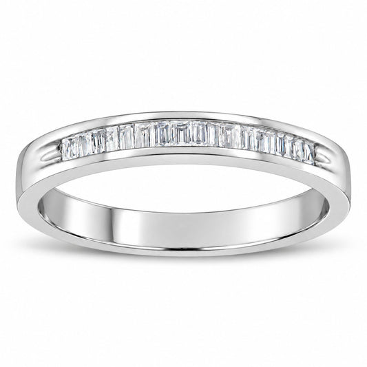 Anillo apilable de plata de ley 925 con diamantes de 1/5 quilates (color HI, claridad I1-I2)