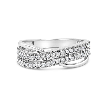 10K White Gold 1/2 Cttw Princess Diamond Split Shank Band Ring