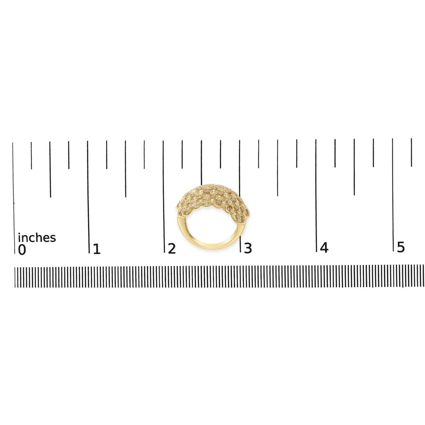 10K Yellow Gold 2.0 Cttw Brown Diamond Teardrop Design Cocktail Ring