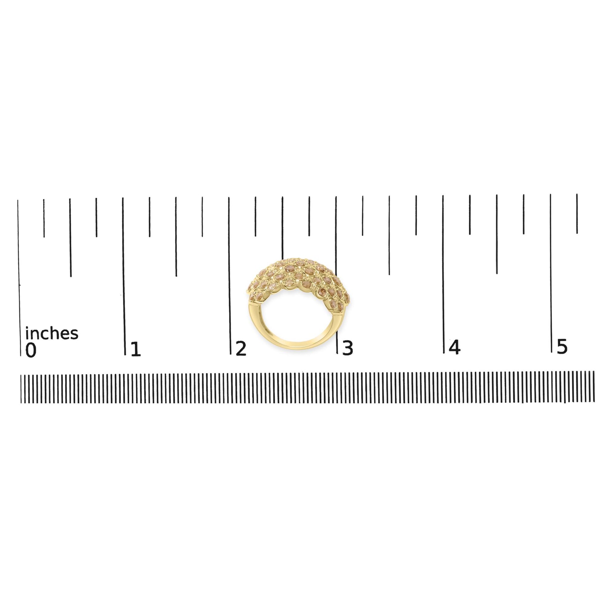 10K Yellow Gold 2.0 Cttw Brown Diamond Teardrop Design Cocktail Ring