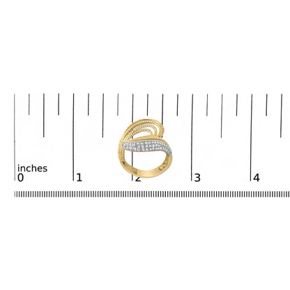 14K Yellow Gold Plated Silver 5/8 Cttw Diamond Bypass Ring Band