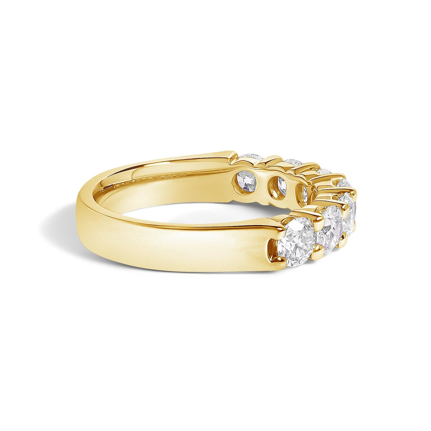 14K Gold 1 1/2 Cttw Diamond 7 Stone Band Ring
