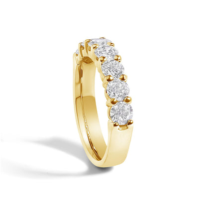 14K Gold 1 1/2 Cttw Diamond 7 Stone Band Ring
