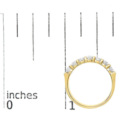 14K Gold 1.0 Cttw Diamond 7 Stone Band Ring