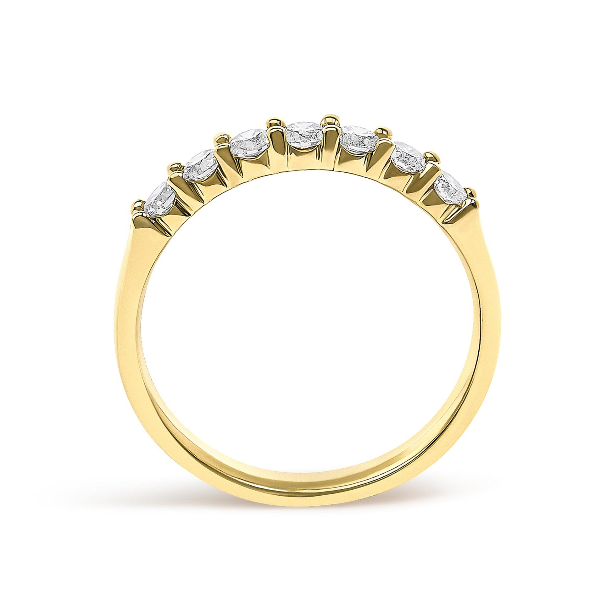 14K Gold 1/2 Cttw Diamond 7 Stone Band Ring