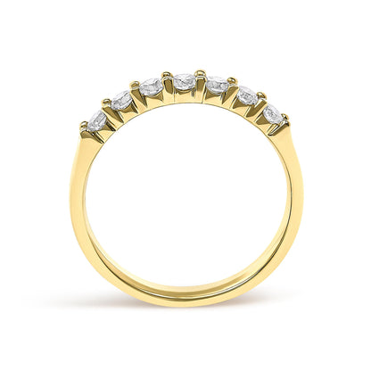 14K Gold 1/2 Cttw Diamond 7 Stone Band Ring