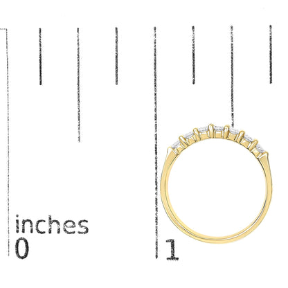 14K Gold 1/2 Cttw Diamond 7 Stone Band Ring