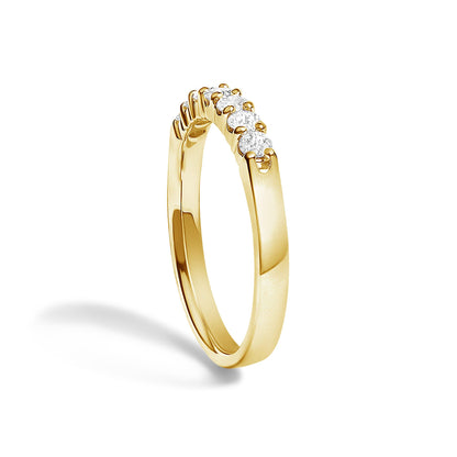 14K Gold 1/3 Cttw Diamond 7 Stone Band Ring