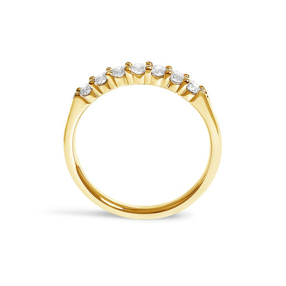 14K Gold 1/3 Cttw Diamond 7 Stone Band Ring