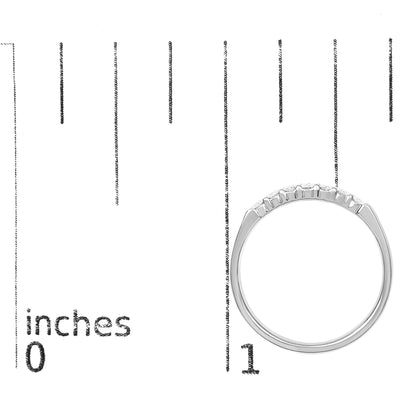 14K Gold 1/4 Cttw Diamond 7 Stone Band Ring