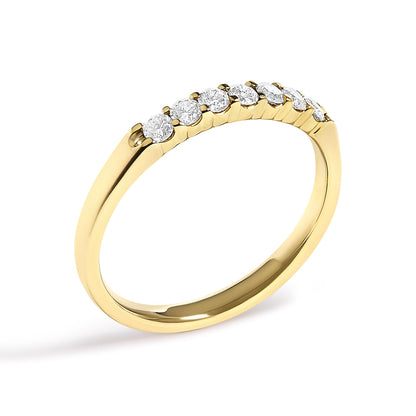 14K Gold 1/4 Cttw Diamond 7 Stone Band Ring