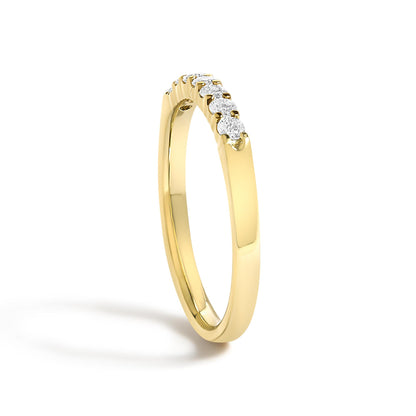 14K Gold 1/4 Cttw Diamond 7 Stone Band Ring
