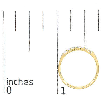 14K Gold 1/4 Cttw Diamond 7 Stone Band Ring