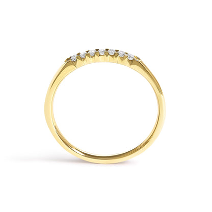 14K Gold 1/10 Cttw Diamond 7 Stone Band Ring