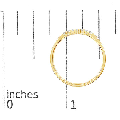 14K Gold 1/10 Cttw Diamond 7 Stone Band Ring