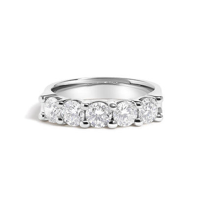 14K Gold 1 1/2 Cttw Diamond 5 Stone Band Ring